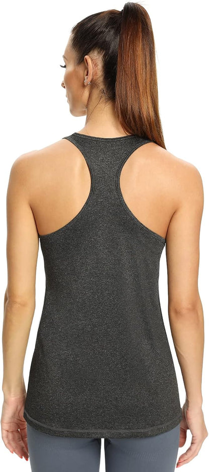 Workout Tank Tops for Women Racerback Athletic Tanks Running Exercise Gym Tank Top - 4 Packs