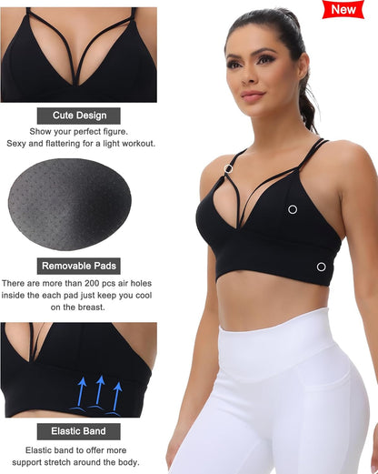 Bralettes for Women Strappy Sports Bra Rave Top Festival Outfits Sexy Bras