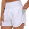 Women’S High Waist Running Shorts with Liner Athletic Hiking Workout Shorts Zip Pockets