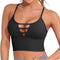 Longline Sport Bra for Women Camisole Workout Yoga Crop Top Strappy Padded Fitness Tank Shirts