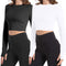 2 Pack Women'S Crop Top Long Sleeve Athletic Workout Yoga Shirts Cropped Sweatshirts with Thumb Hole