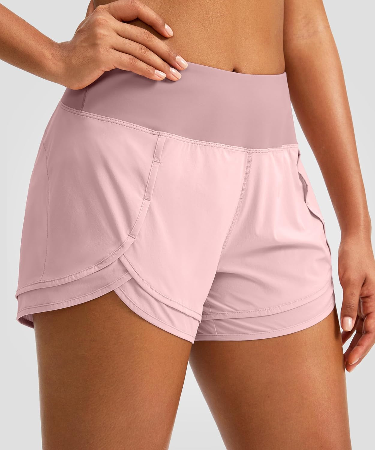 Women'S Running Shorts High Waisted Quick-Dry 3 Inch Gym Workout Athletic Shorts for Women with Zipper Pocket