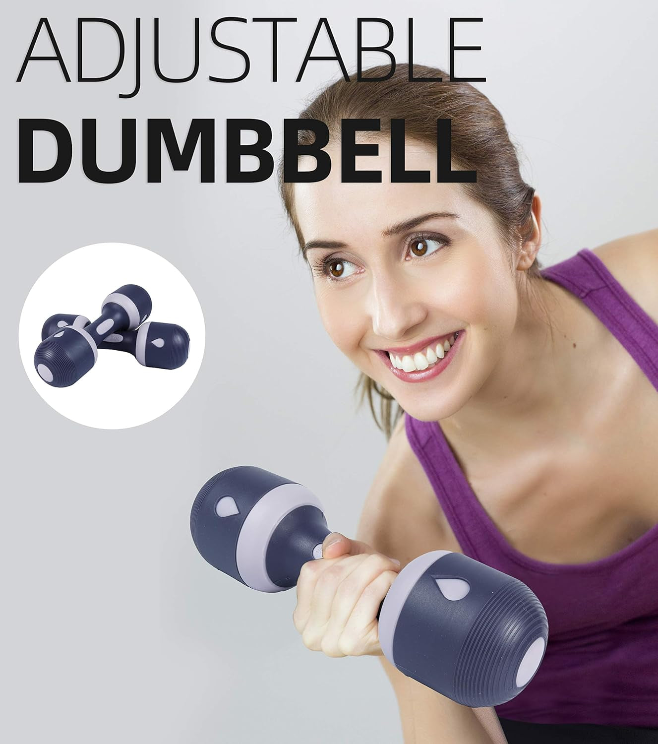 Dumbbell Set, Weight Adjustable, No-Screw Needed, Fitness Home Exercise