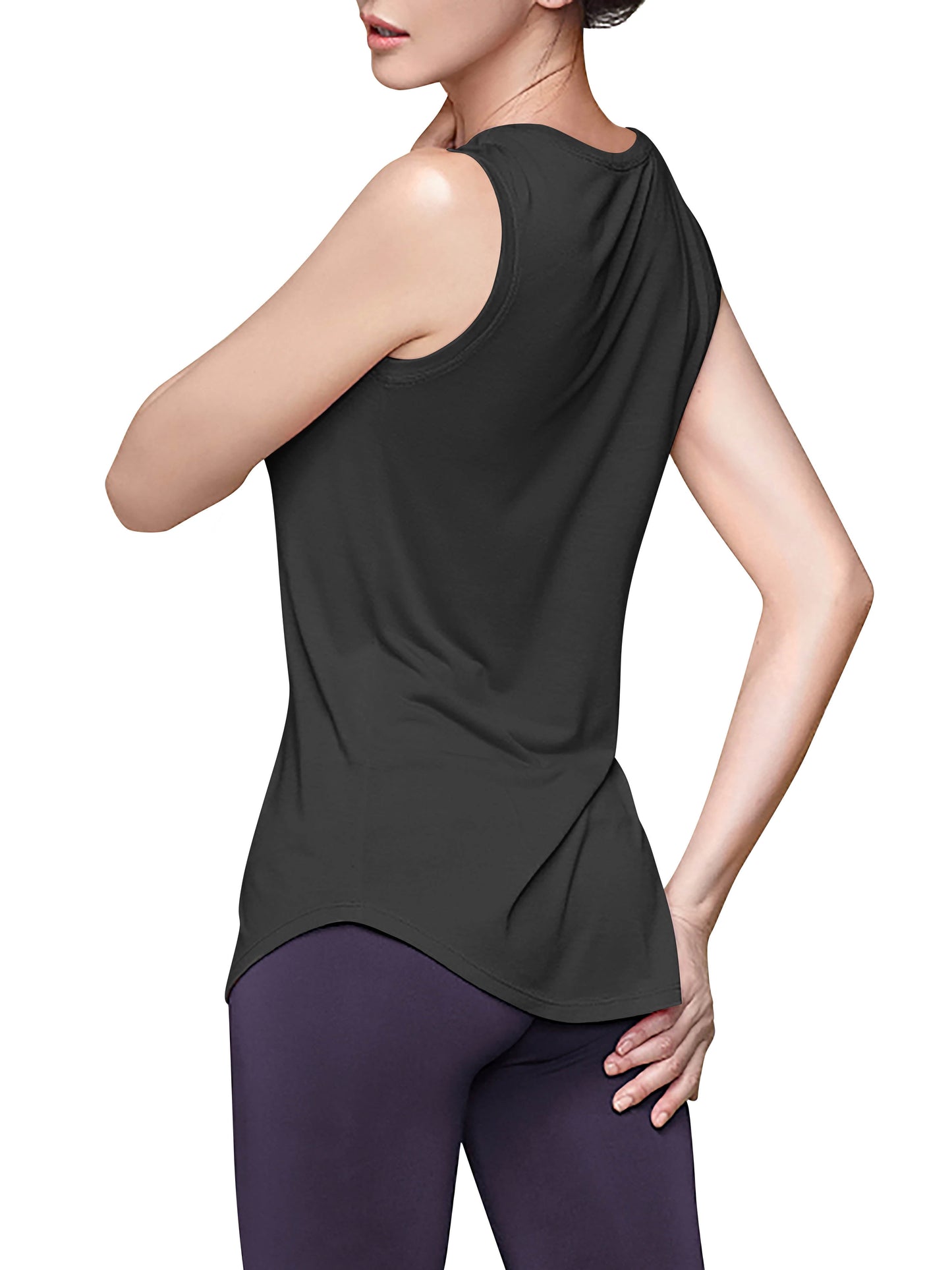 Womens round Bottom Yoga Sleeveless Athleisure Tank Top